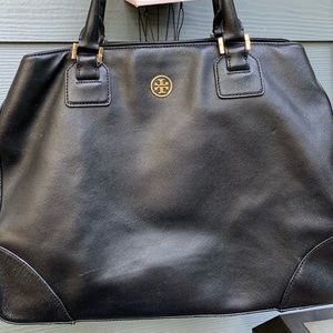 Tory Burch black leather tote